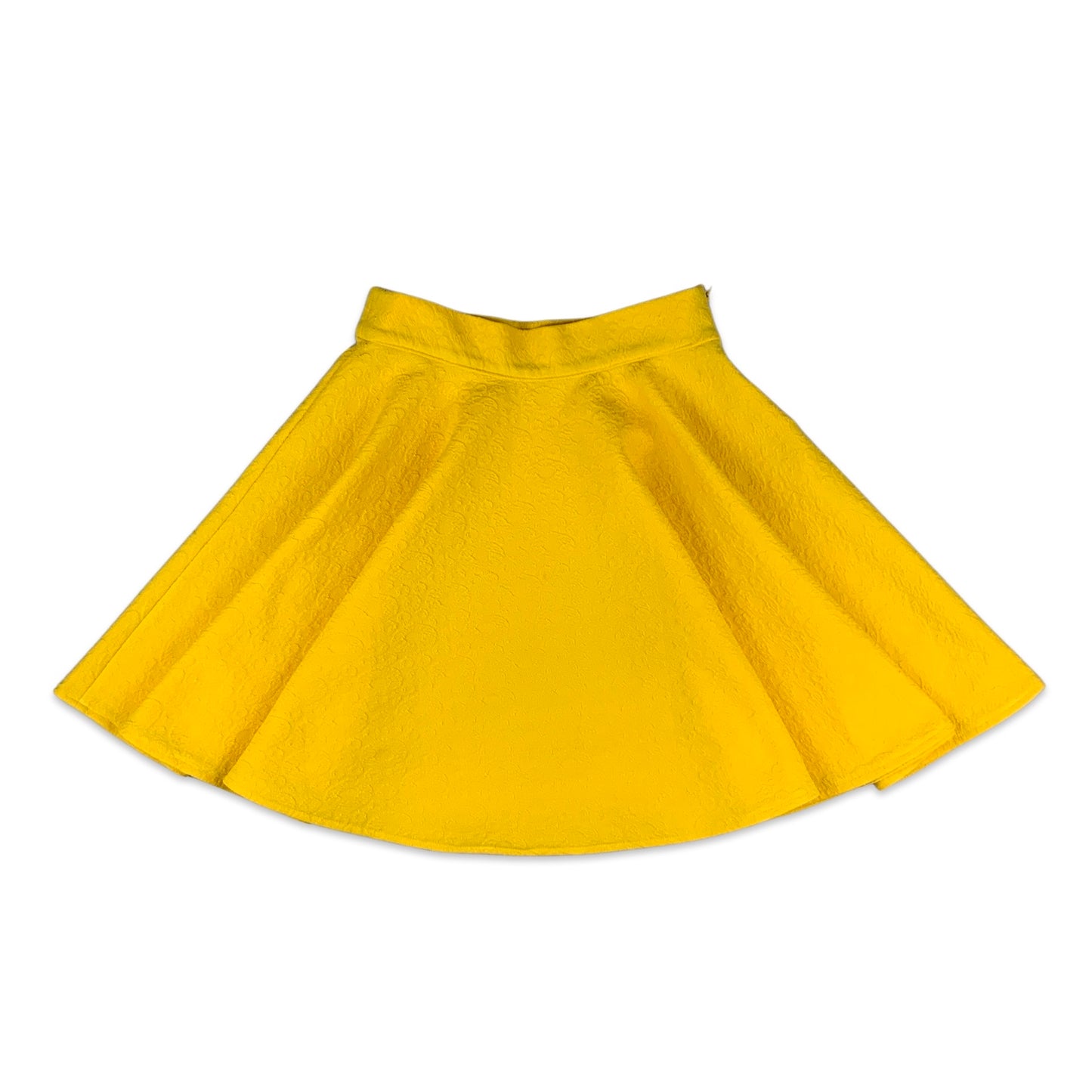 Vintage Yellow Floral Embossed Midi Skirt 10