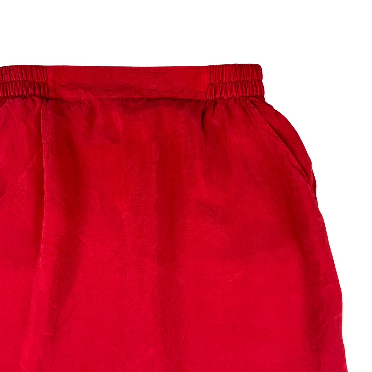 Vintage 80s Red Midi Skirt 10 12 14