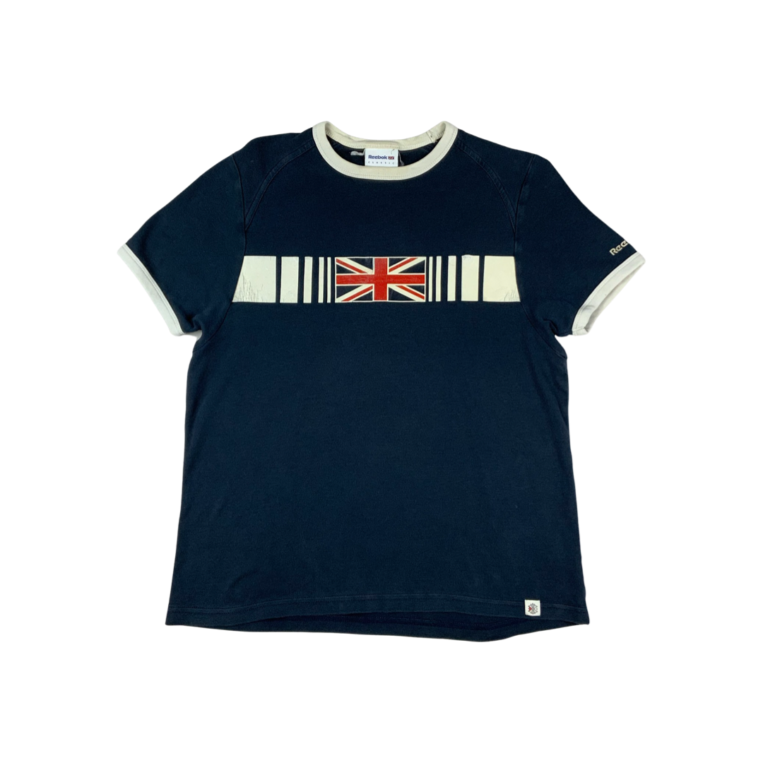 Vintage Y2K Reebok Ringer T-Shirt Navy M
