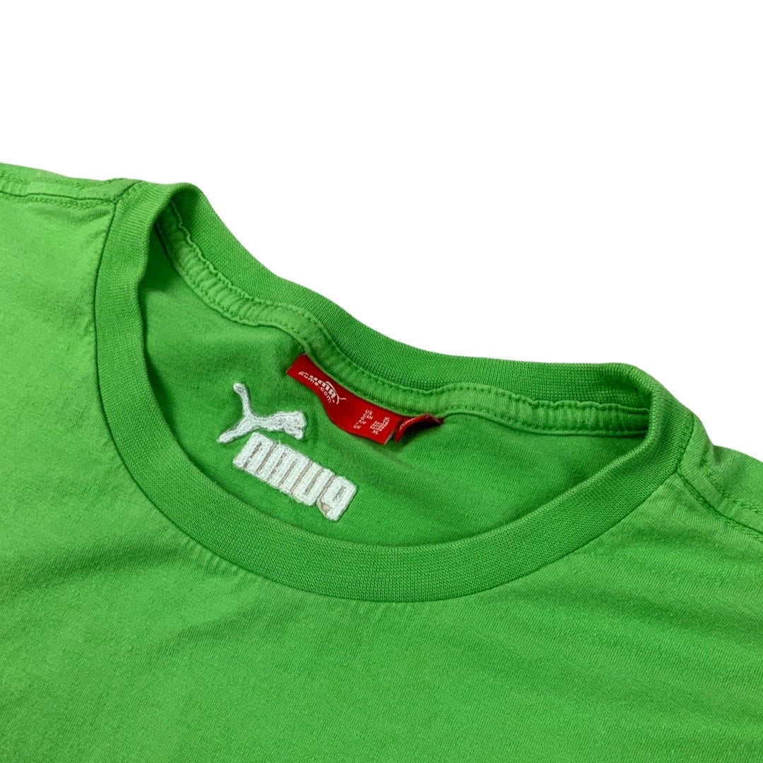 Vintage Y2K Puma T-Shirt Lime Green L