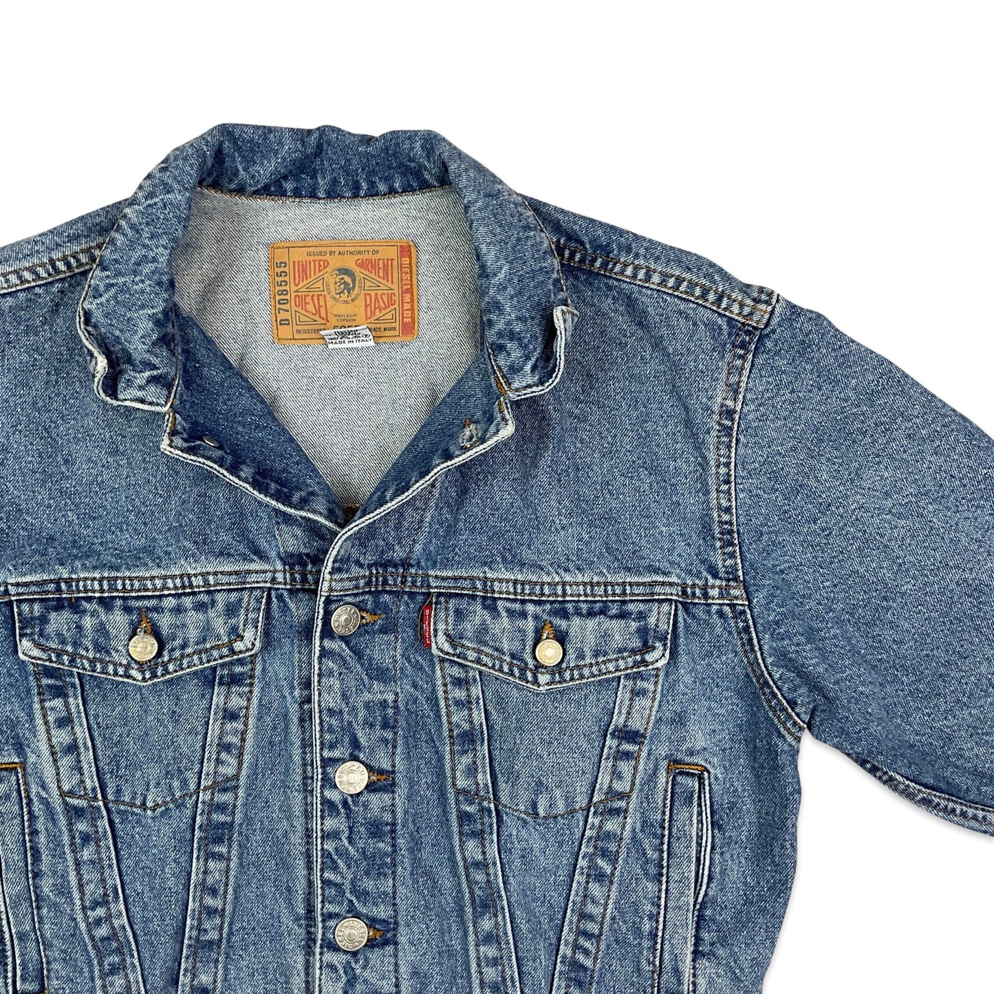 Vintage Diesel Blue Denim Trucker Jacket 8 10