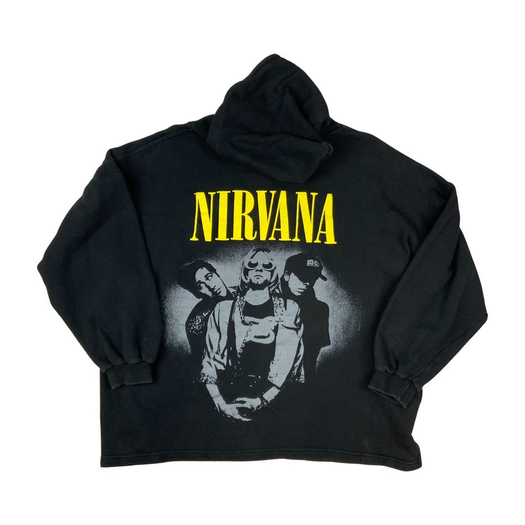 Vintage Y2K Nirvana Hoodie Black XL