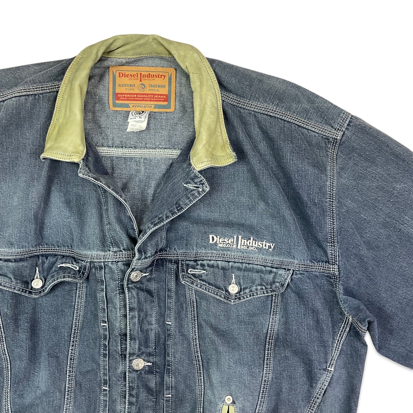 Vintage Diesel Grey Denim Denver Jacket XL XXL