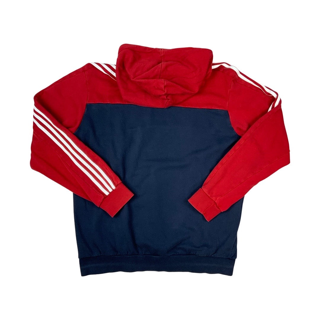 Vintage Y2K Adidas Hoodie Navy Red XL
