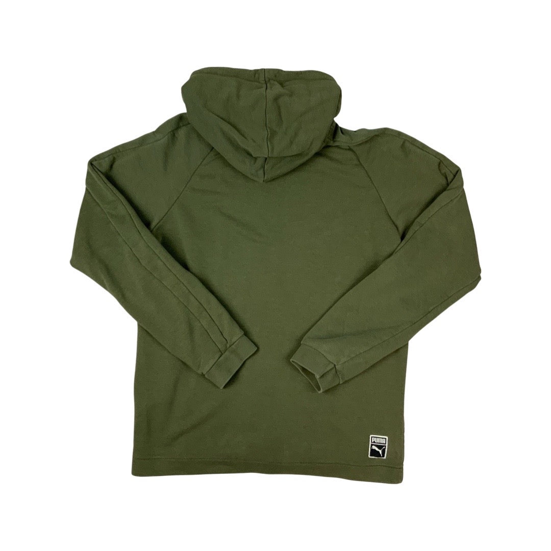 Vintage Y2K Puma Zip-Up Hoodie Khaki Green L