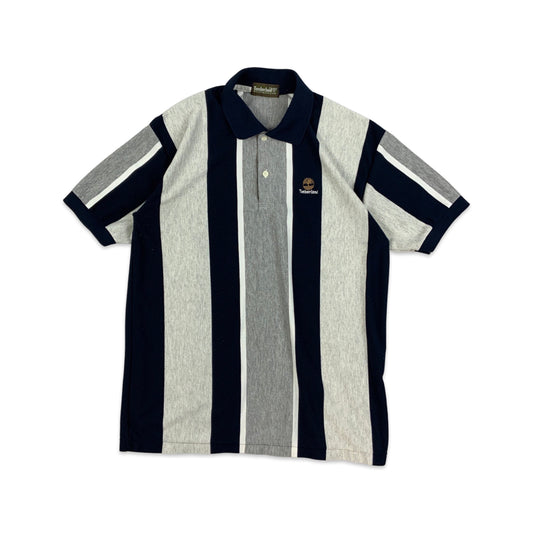 Vintage Timberland Striped Navy & Grey Polo Shirt S M