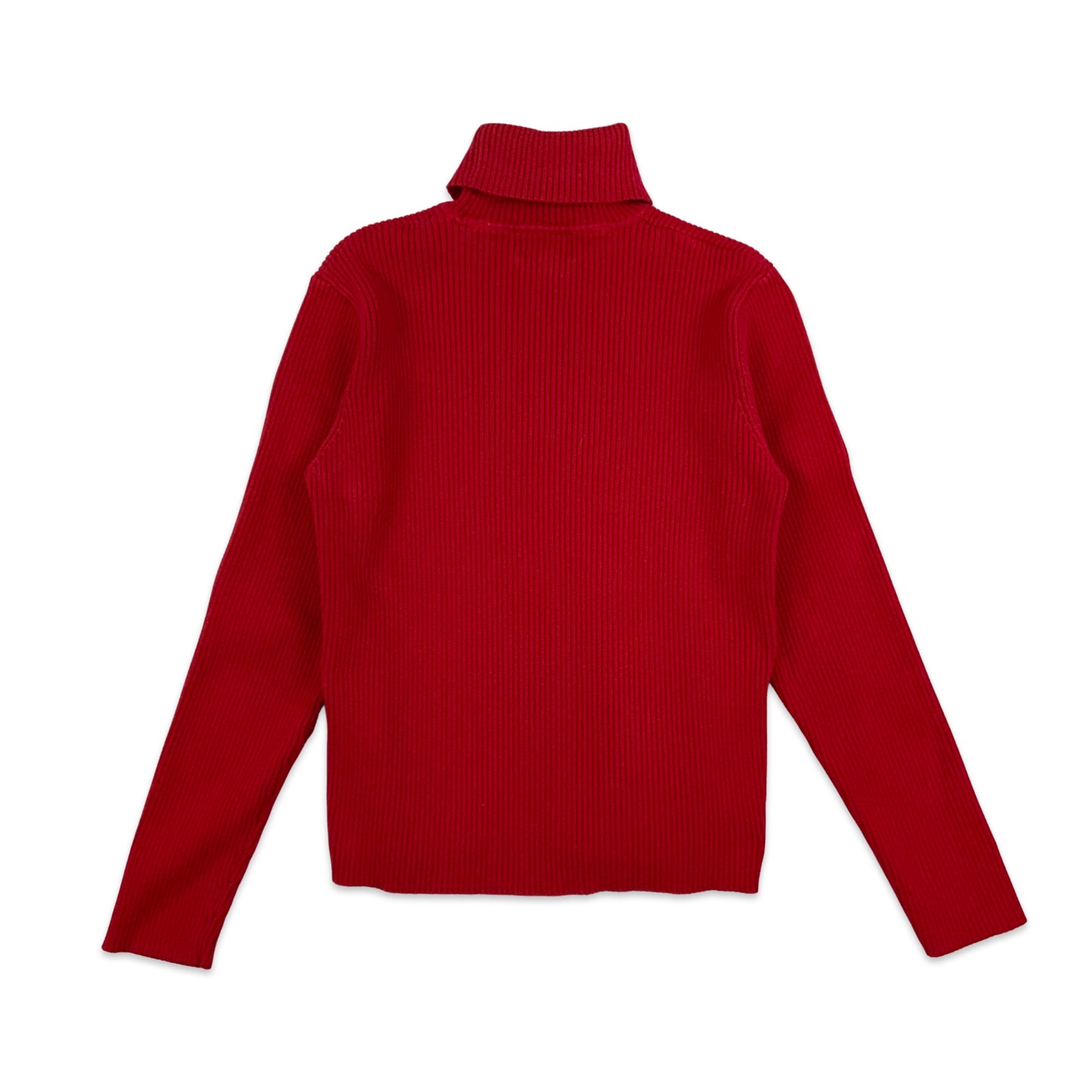 Vintage Ralph Lauren Red Roll Neck Knit Jumper 8 10 12 14