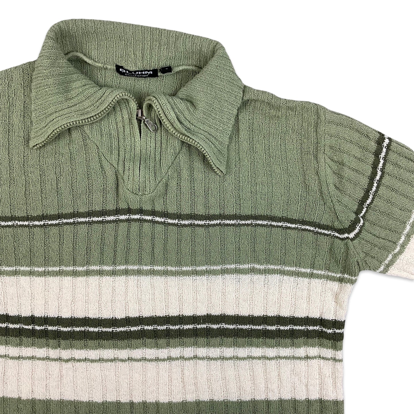 Vintage Striped Green Knit Jumper S M