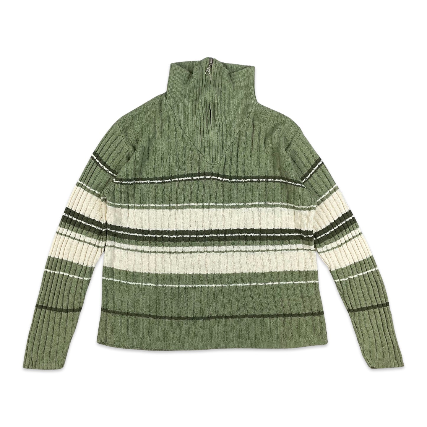 Vintage Striped Green Knit Jumper S M