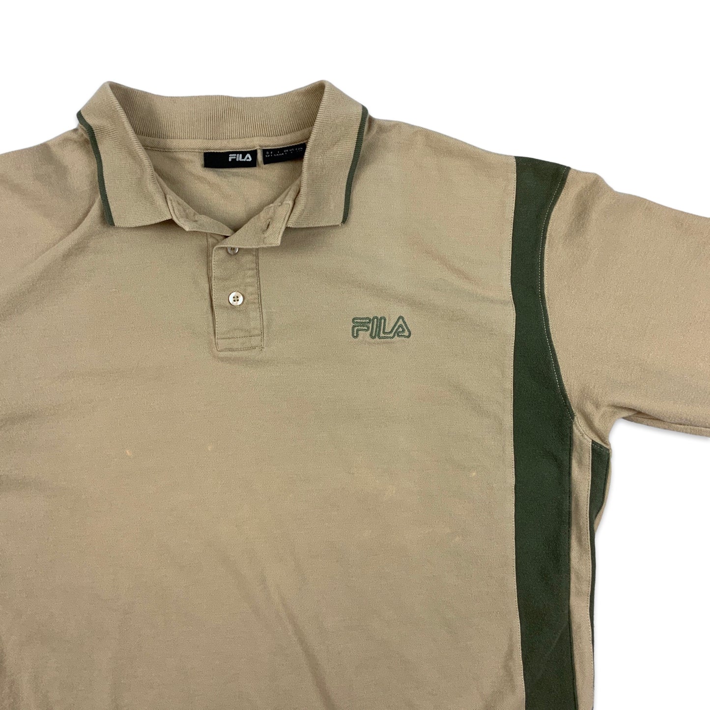 Vintage FILA Beige Rugby Shirt M L