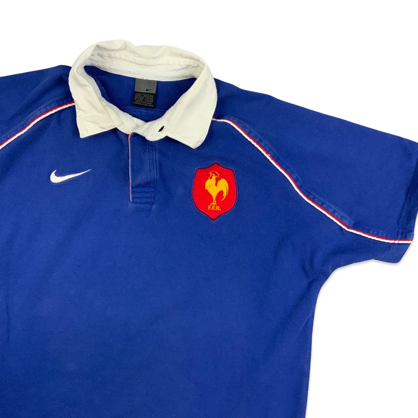 Vintage Y2K Nike Blue France Football Polo Shirt M L