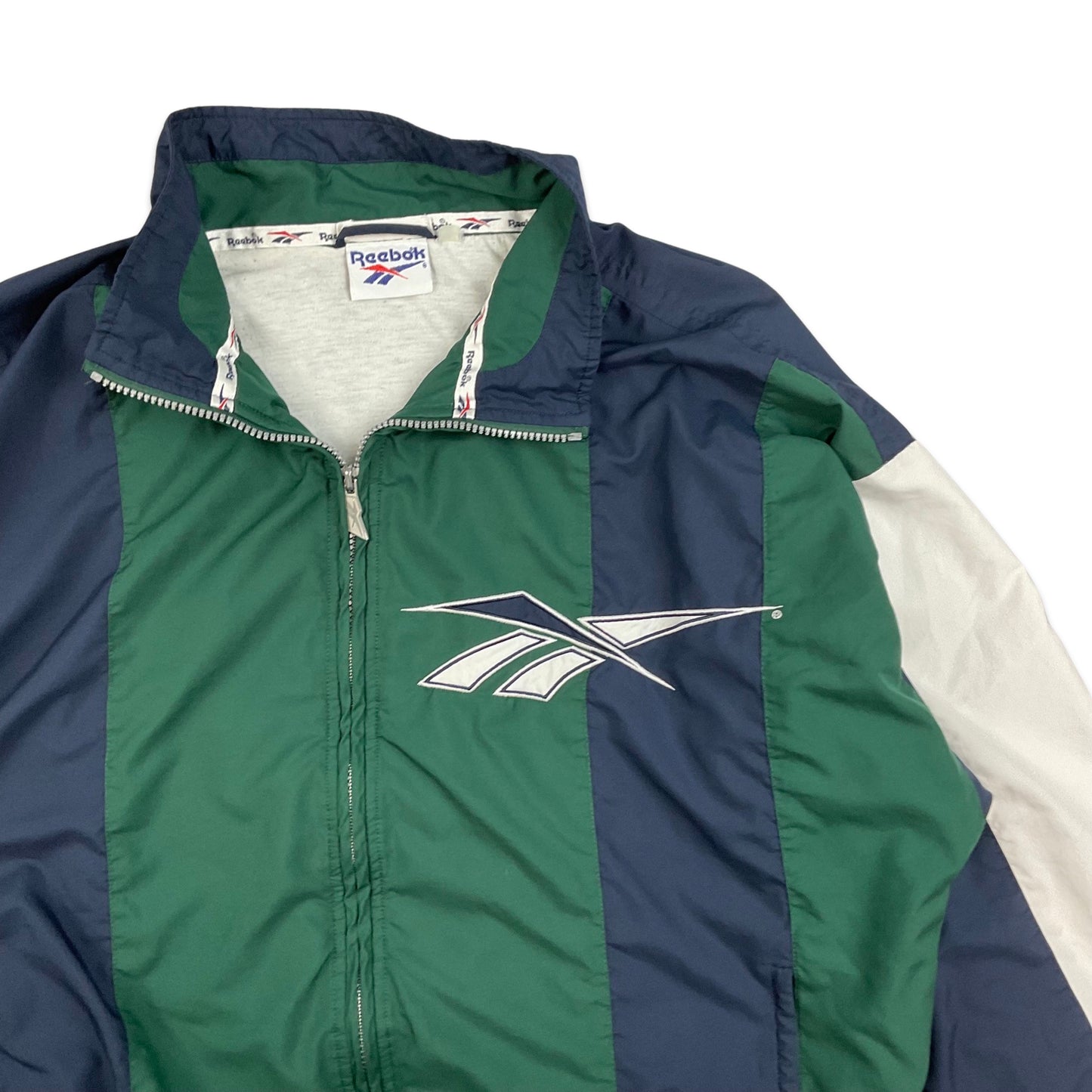 Vintage Reebok Green Navy & White Windbreaker XL 2XL