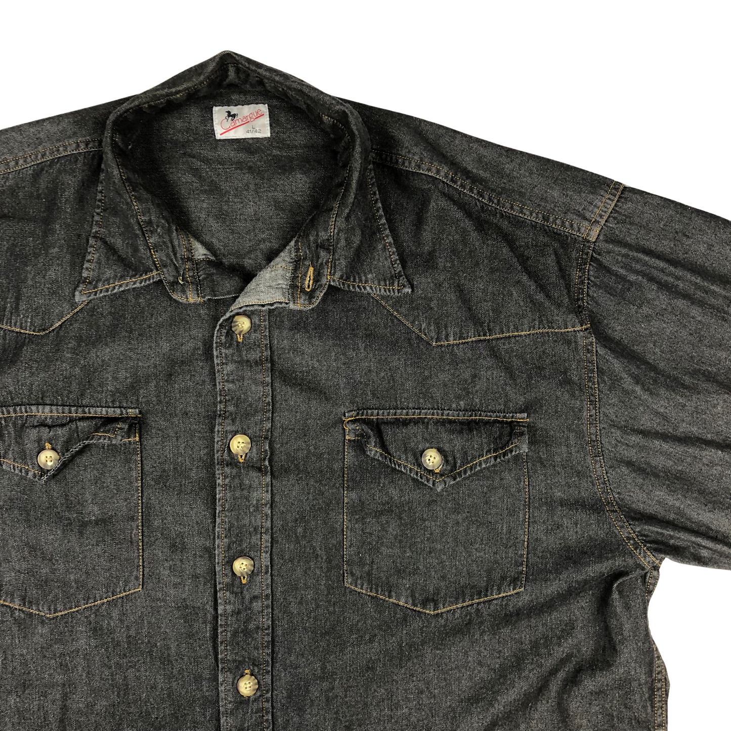Vintage Camargue Black Denim Shirt XL