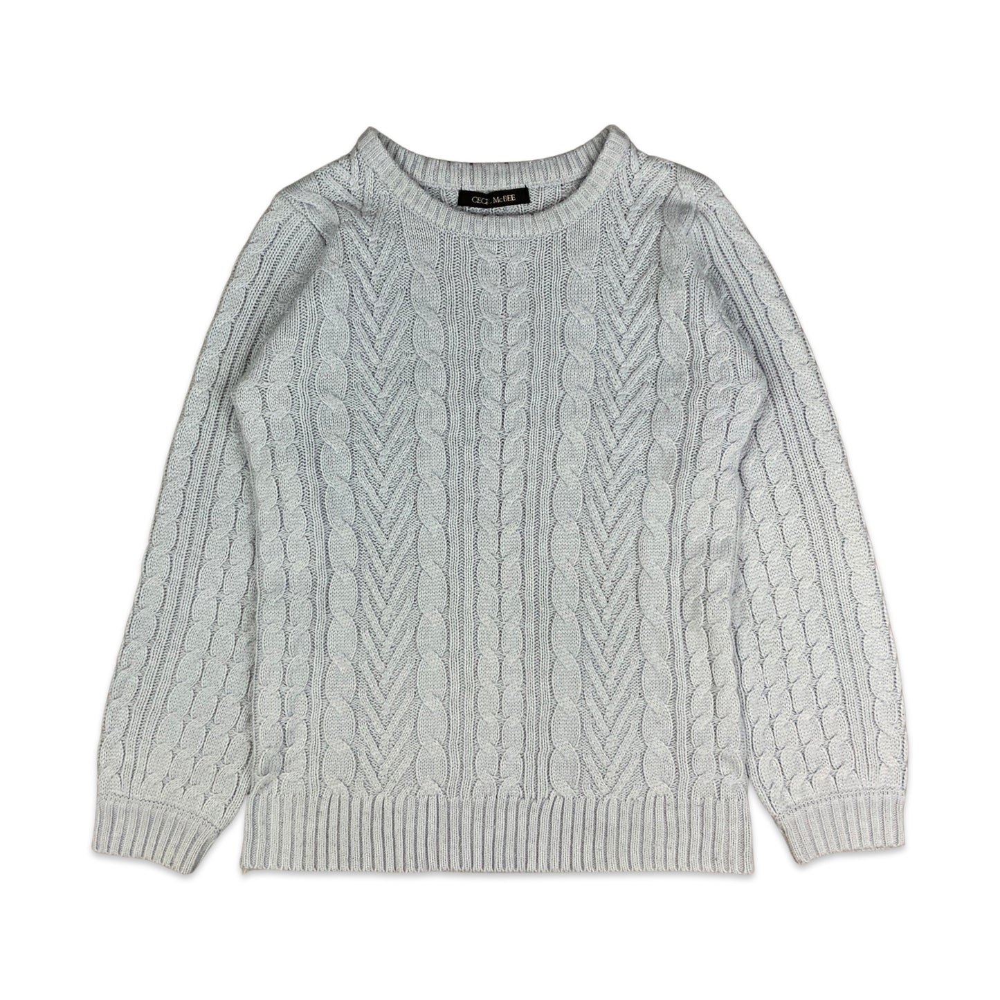 Pale Blue Cable Knit Jumper S XS