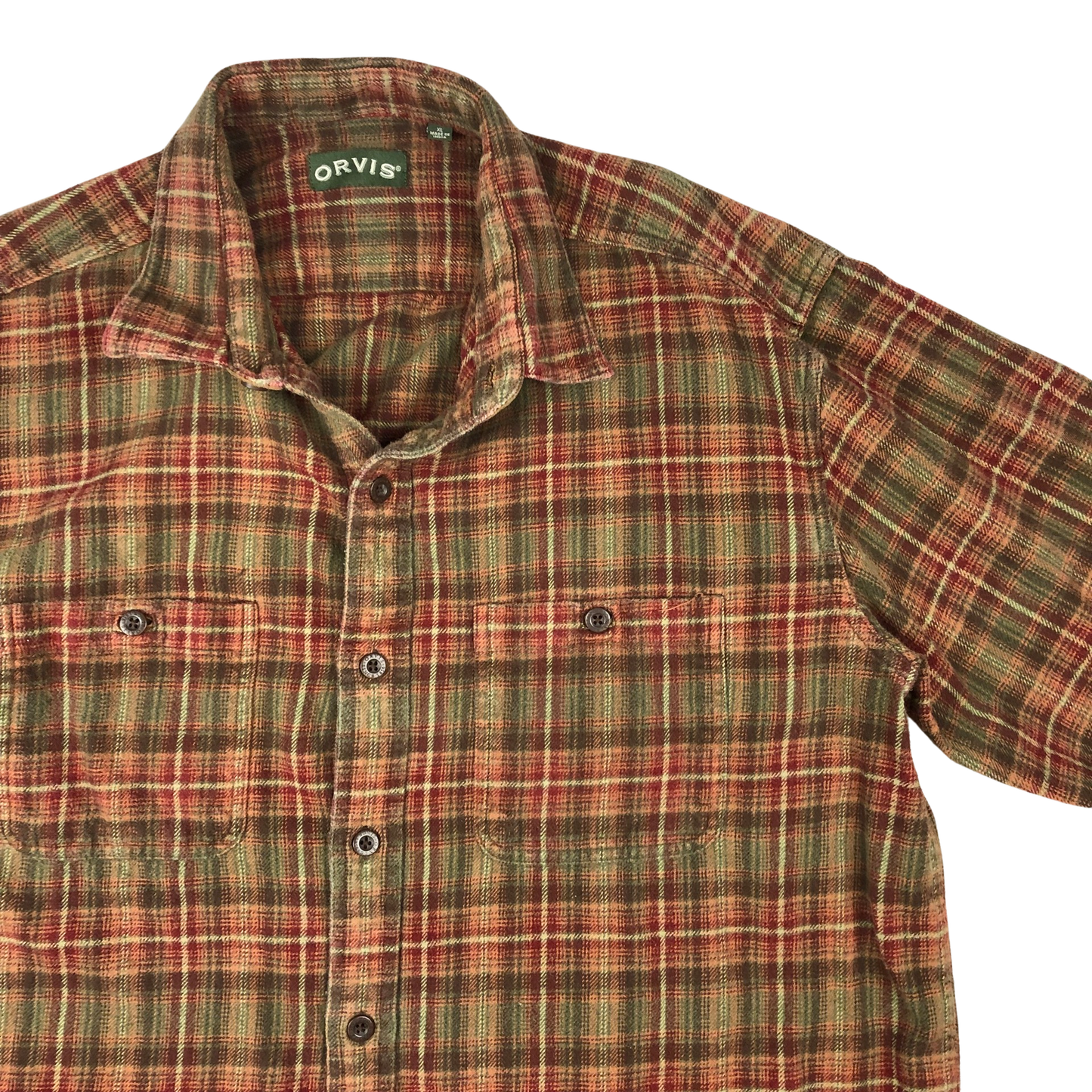 Preloved Orvis Red Plaid Flannel Shirt 3XL