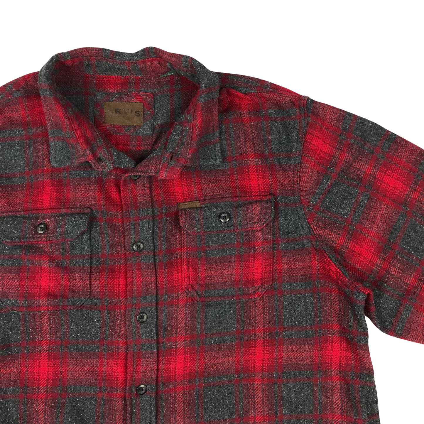 Vintage Orvis Red Plaid Flannel Shirt XL