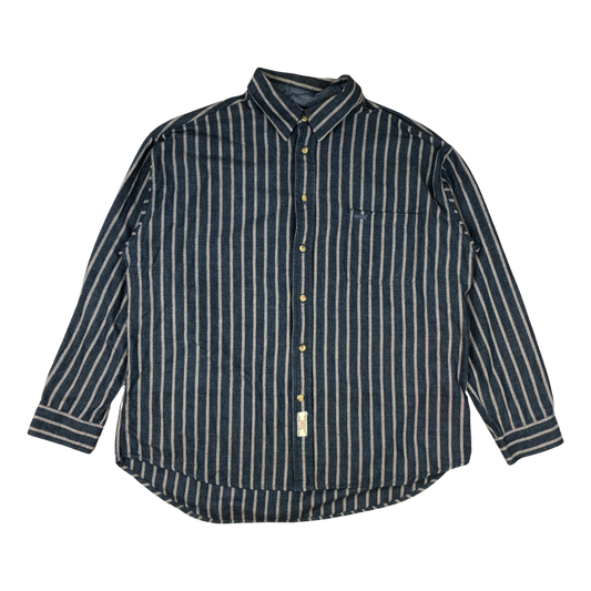 Vintage Wrangler Hero Striped Blue Flannel Shirt 3XL