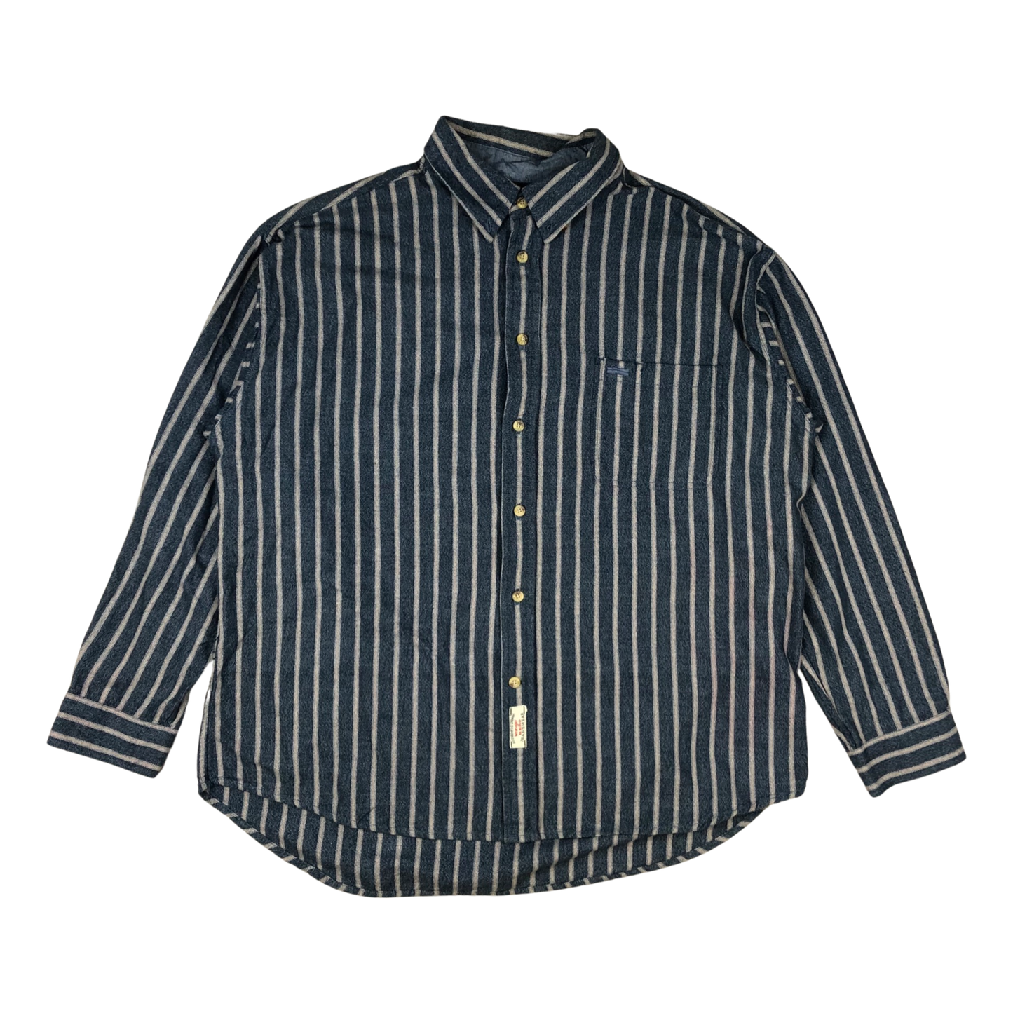 Vintage Wrangler Hero Striped Blue Flannel Shirt 3XL