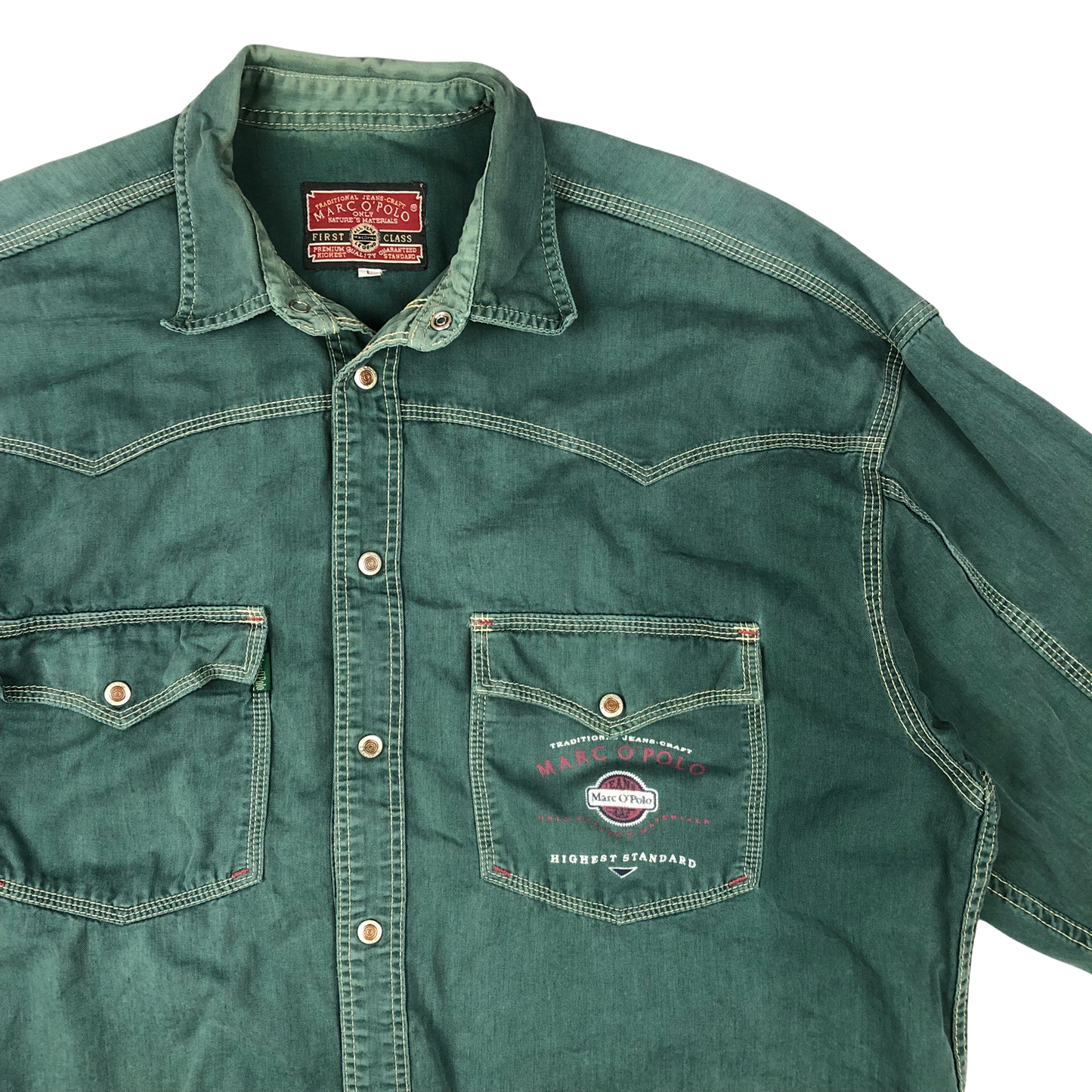 Vintage Marc O' Polo Green Western Denim Shirt XL