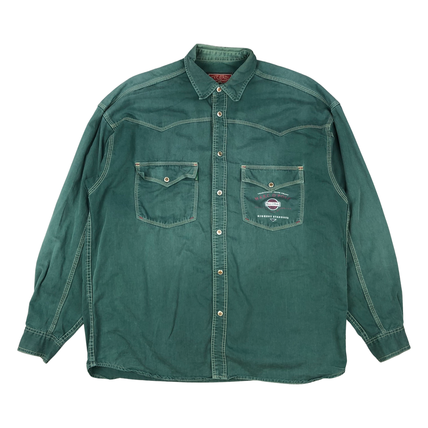 Vintage Marc O' Polo Green Western Denim Shirt XL