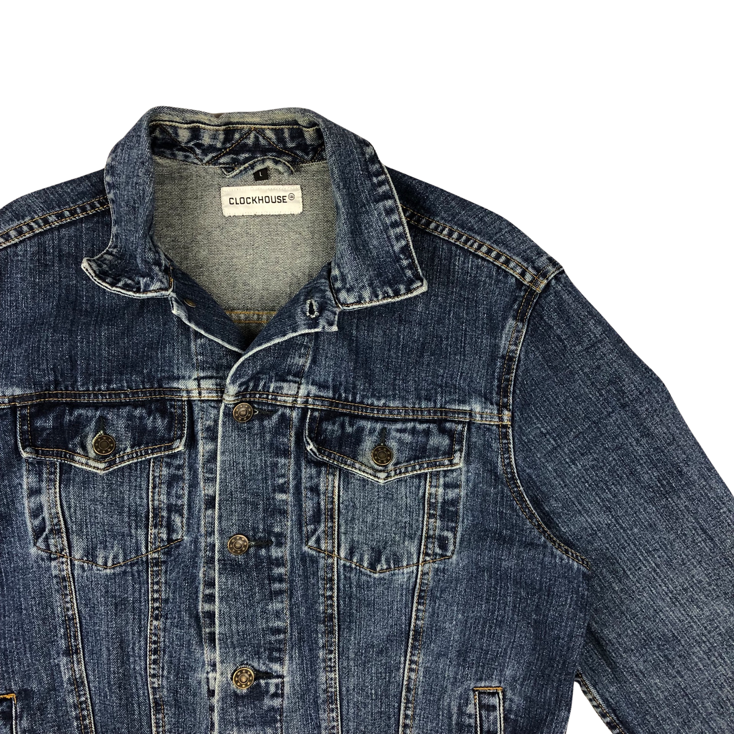 Vintage 00s Clockhouse Blue Denim Jacket L