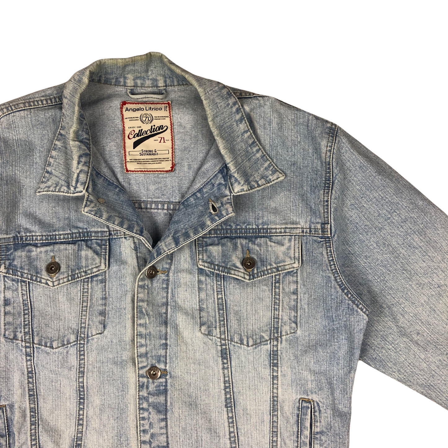 Vintage Angelo Litrico Light Wash Blue Denim Jacket L