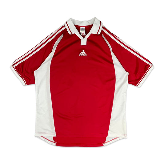 Vintage Adidas Red White Blank Jersey L XL