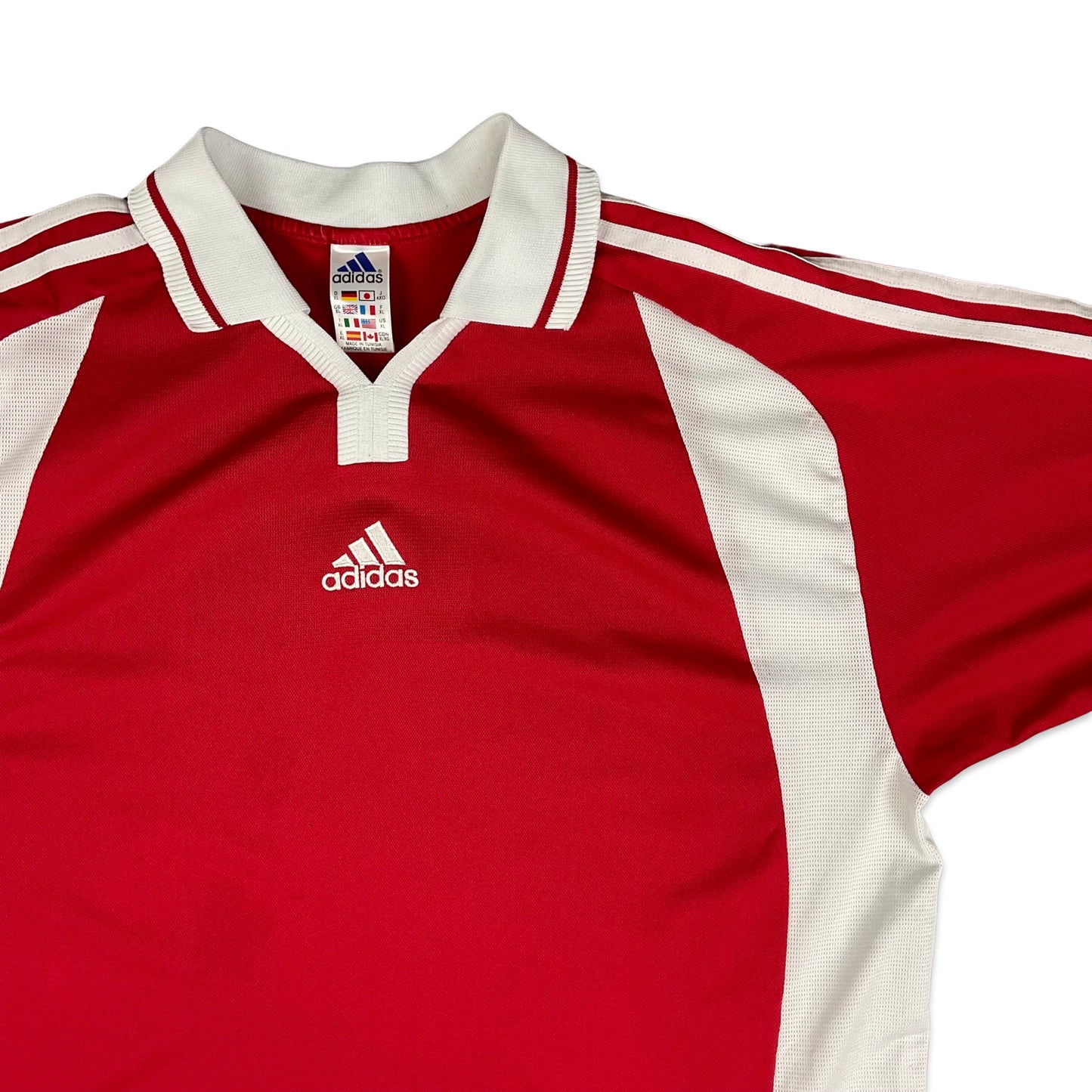 Vintage Adidas Red White Blank Jersey L XL