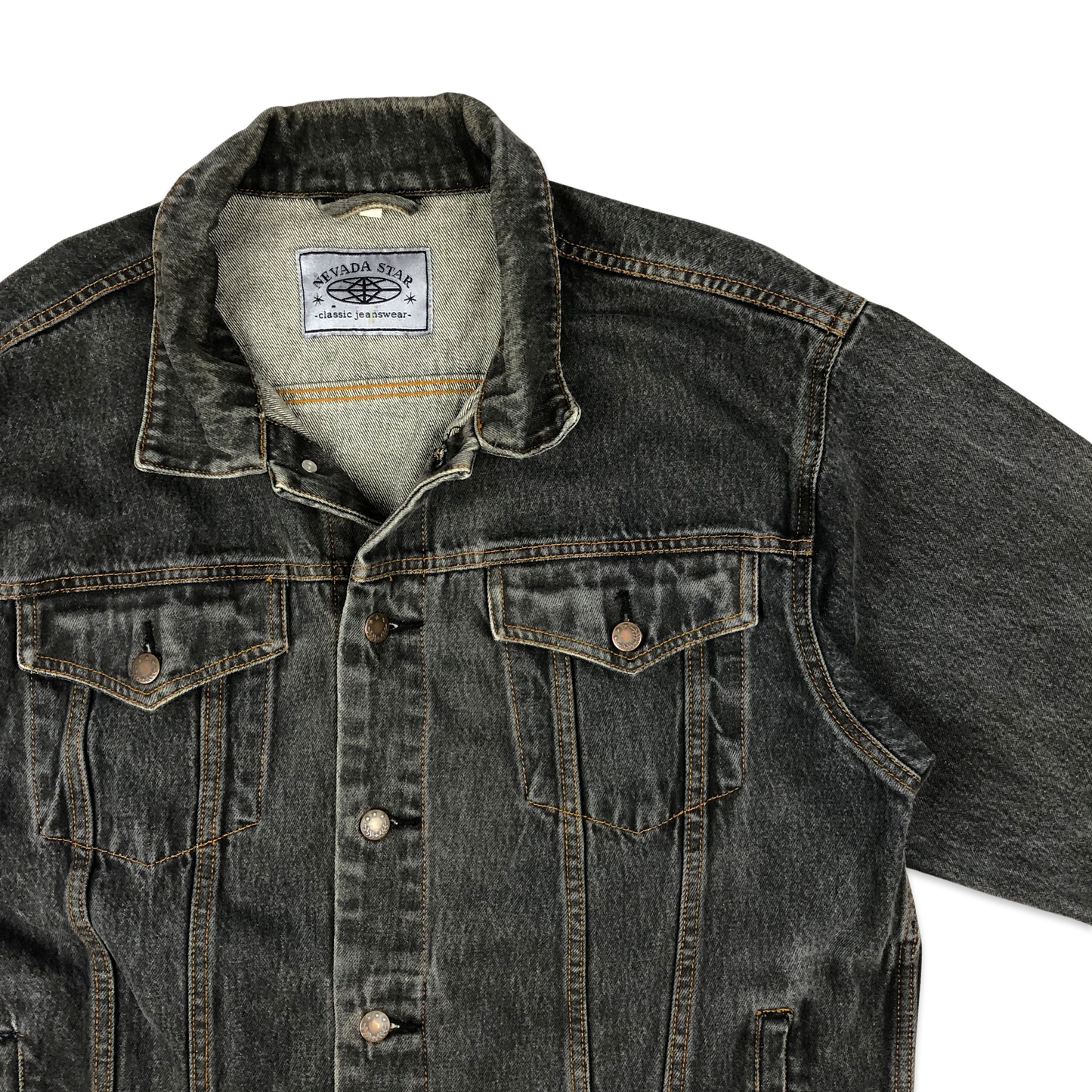 Vintage Nevada Star Black Denim Jacket XL
