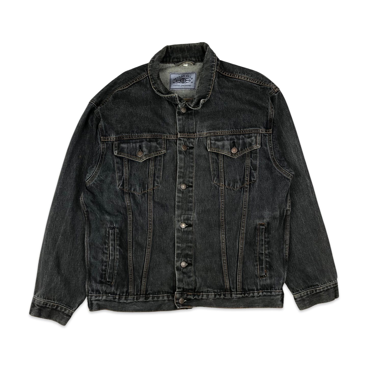 Vintage Nevada Star Black Denim Jacket XL