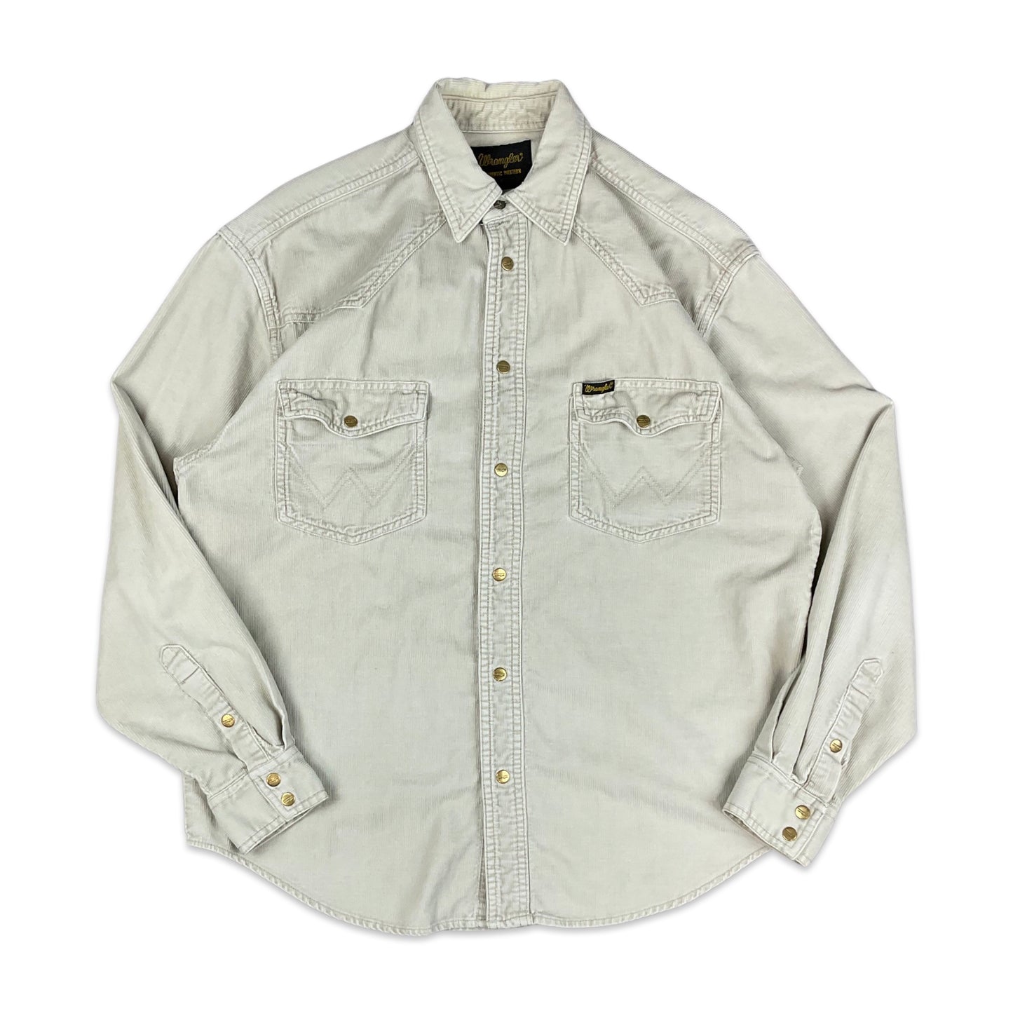 Vintage Wrangler Cream Corduroy Shirt S M