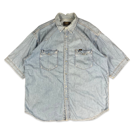 Vintage 70s 80s Lee Blue Denim Shirt L XL