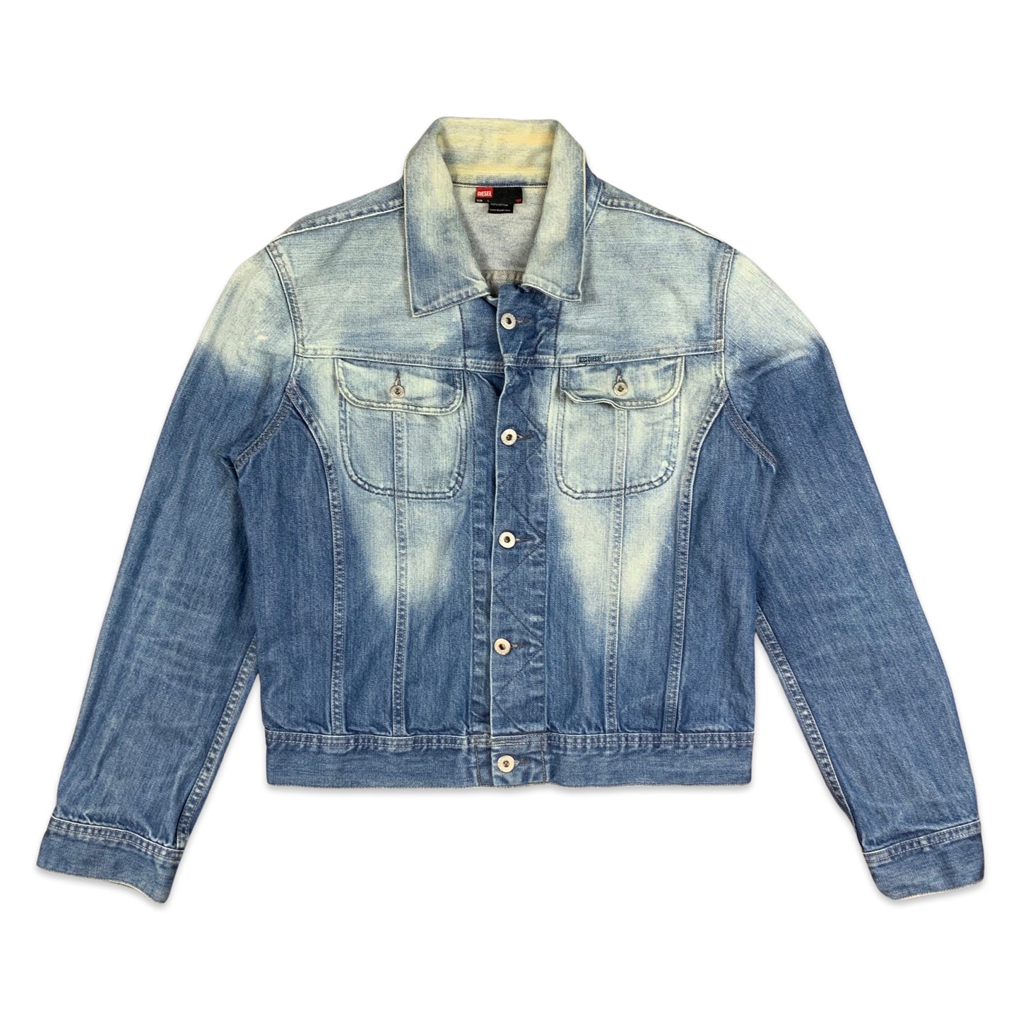 Vintage Diesel Blue Acid Wash Denim Jacket M L