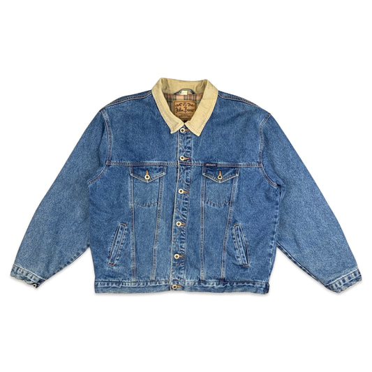 Vintage John Baner Flannel Lined Denim Jacket L XL