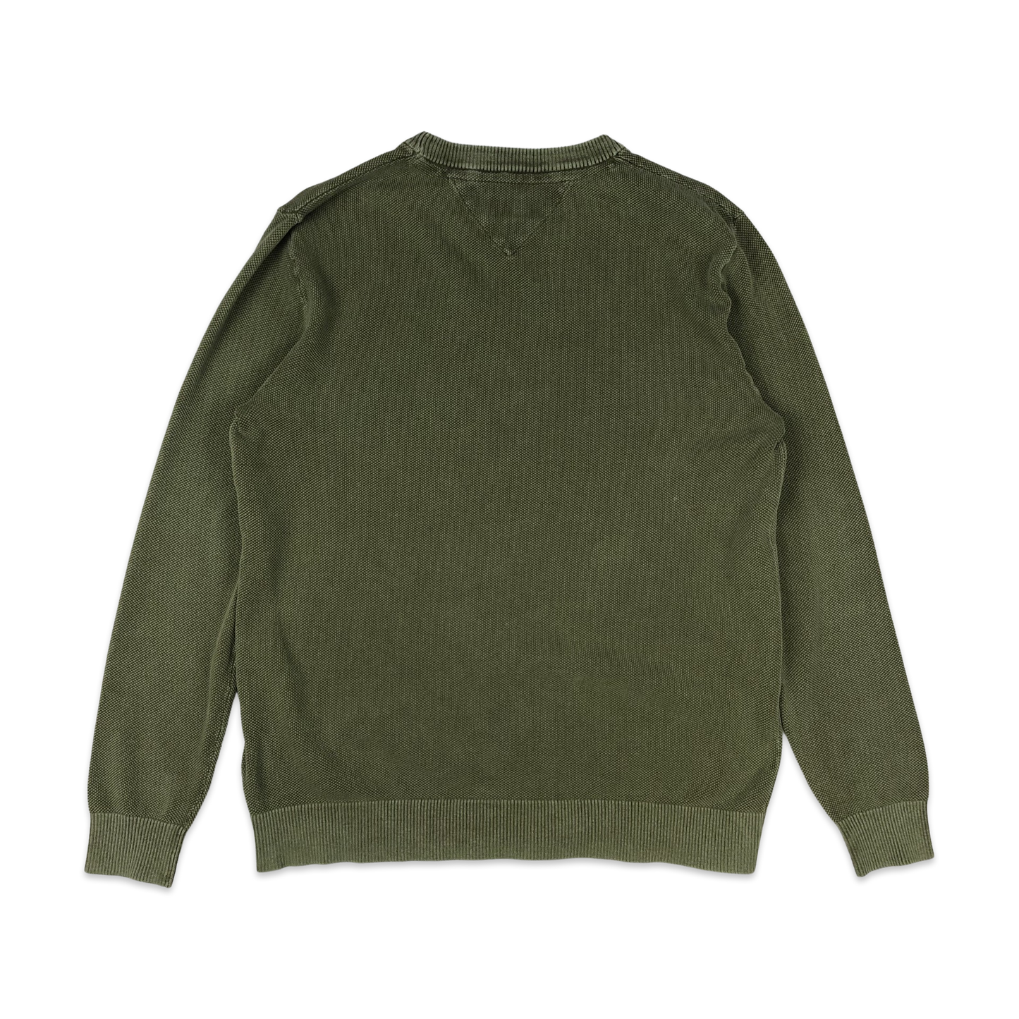 Tommy Jeans Green Textured Crew Neck Knit Jumper M L