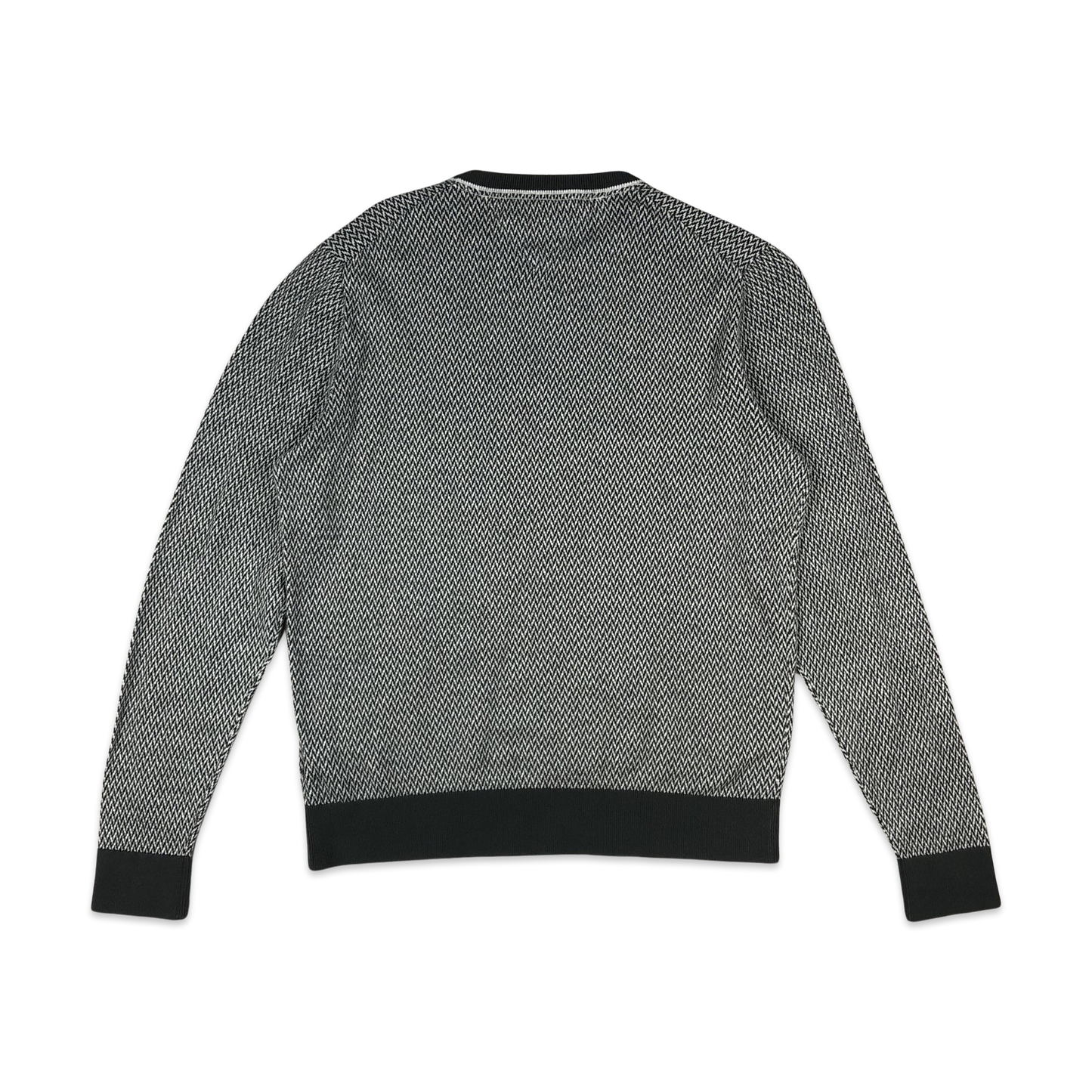 Tommy Hilfiger Grey Herringbone Knit Jumper L