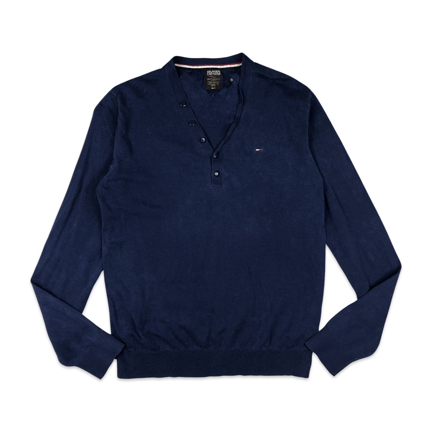 Tommy Hilfiger Knit Top Navy Henley S M