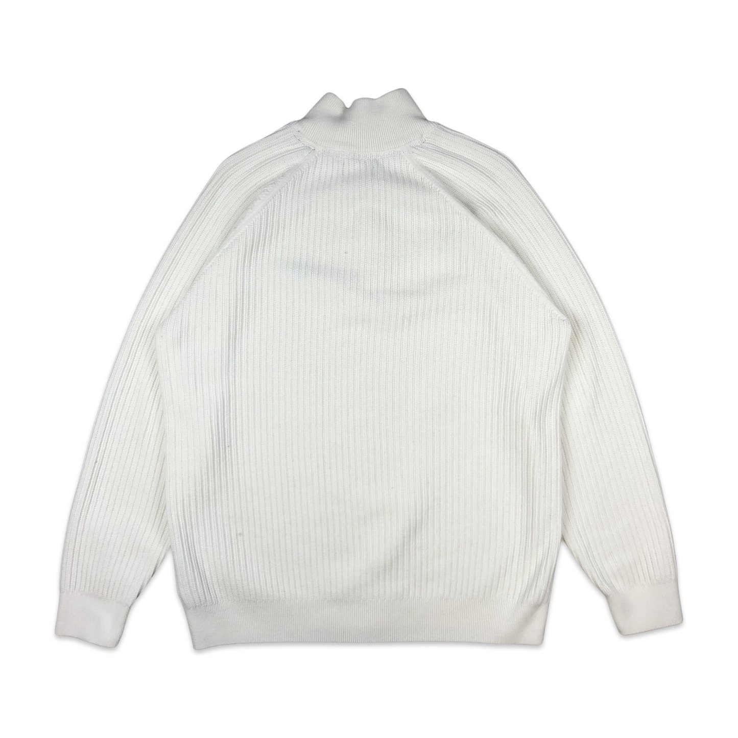 GANT Ribbed Knit Jumper 1/4 zip White L XL