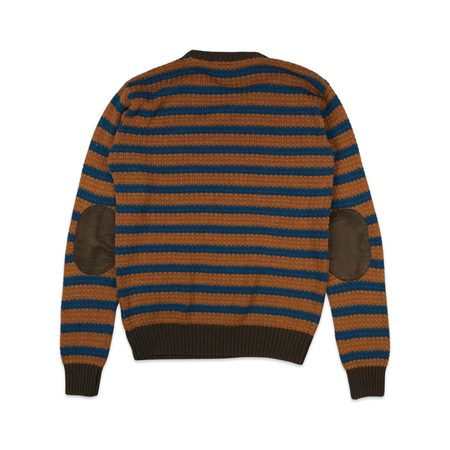 Fishbone Knit Jumper Orange Blue L XL