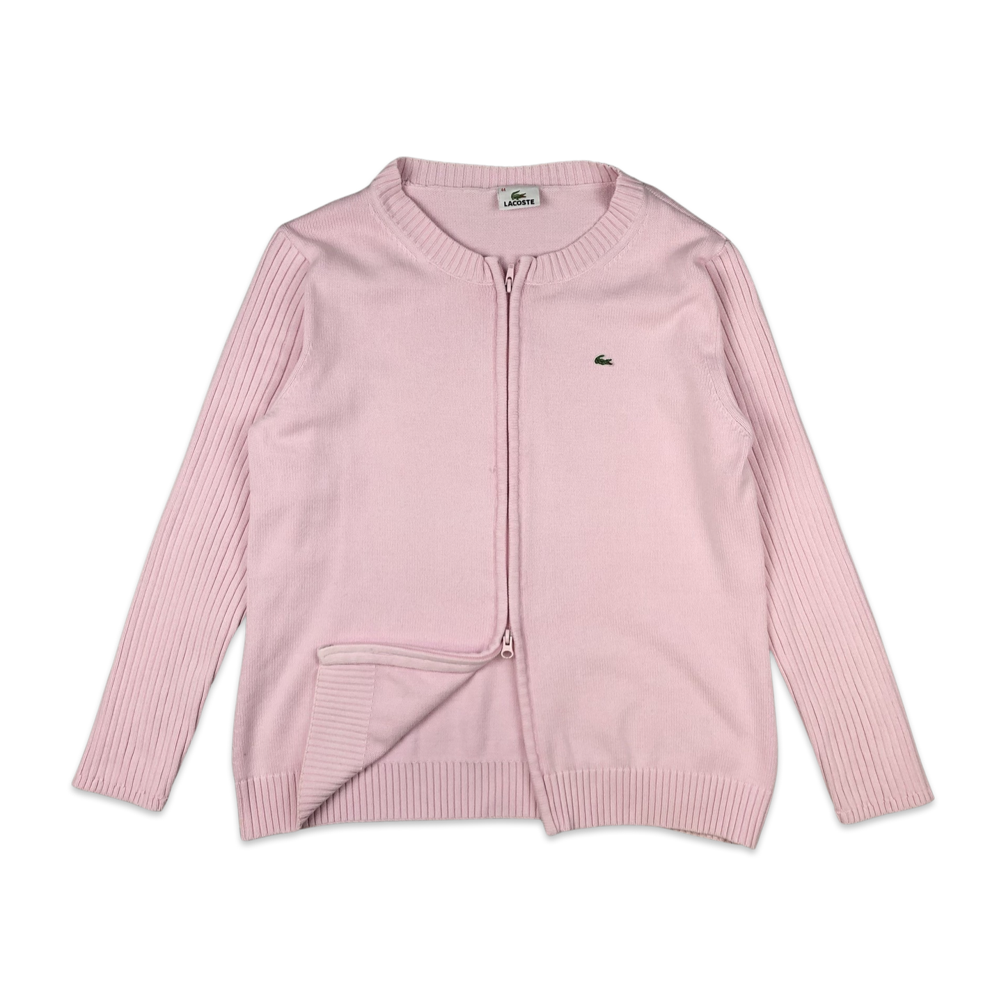 Lacoste Zip-up Knit Jumper Pink 14 16