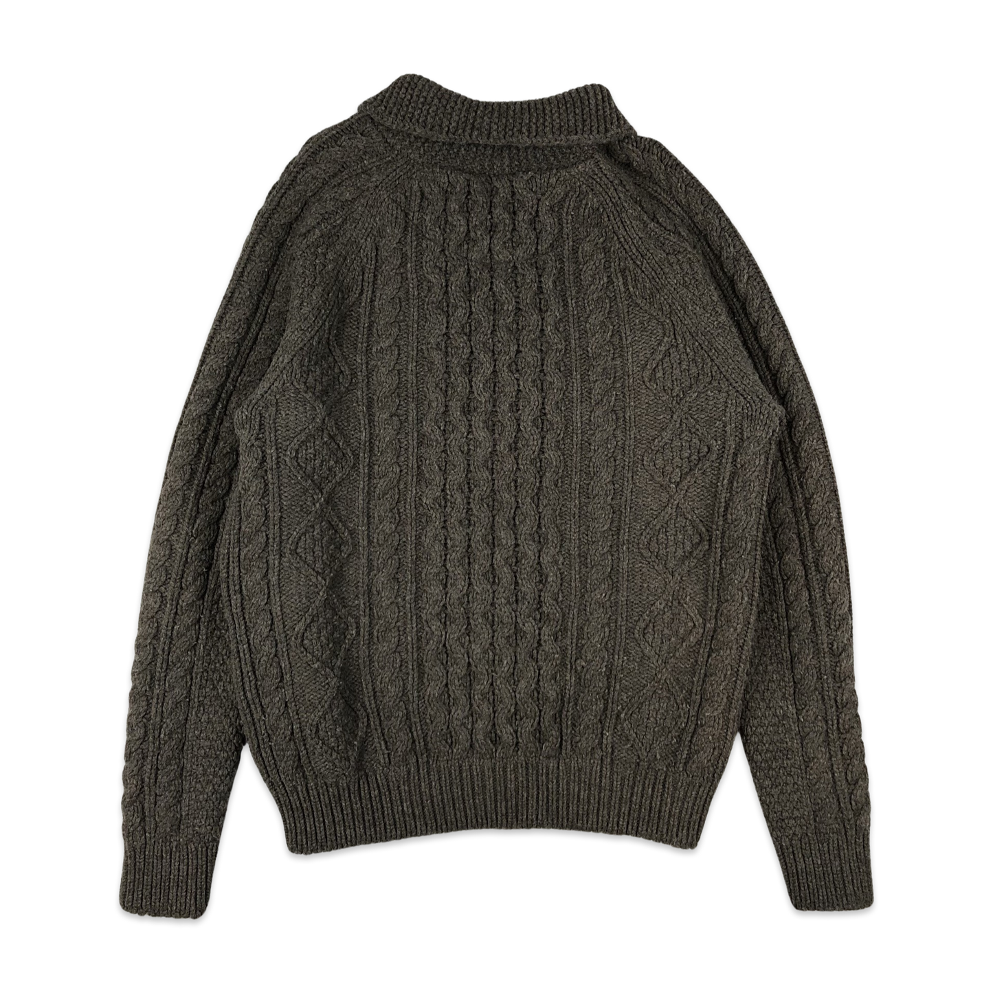 Fred Perry Cable Knit Cardigan Brown L XL