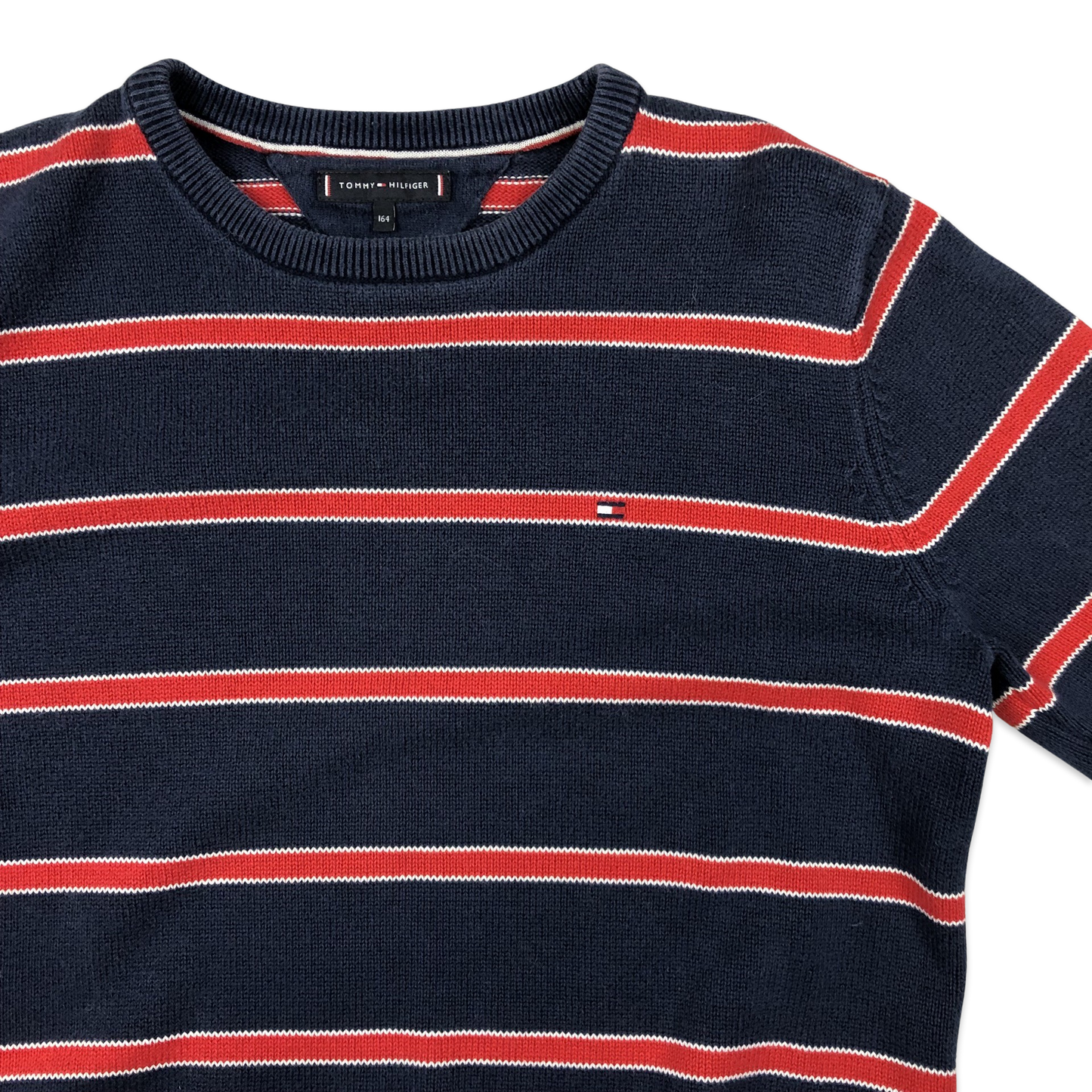 Tommy Hilfiger Knit Jumper Striped Navy Red S M