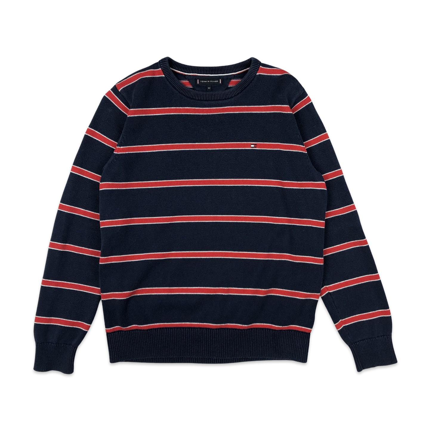 Tommy Hilfiger Knit Jumper Striped Navy Red S M