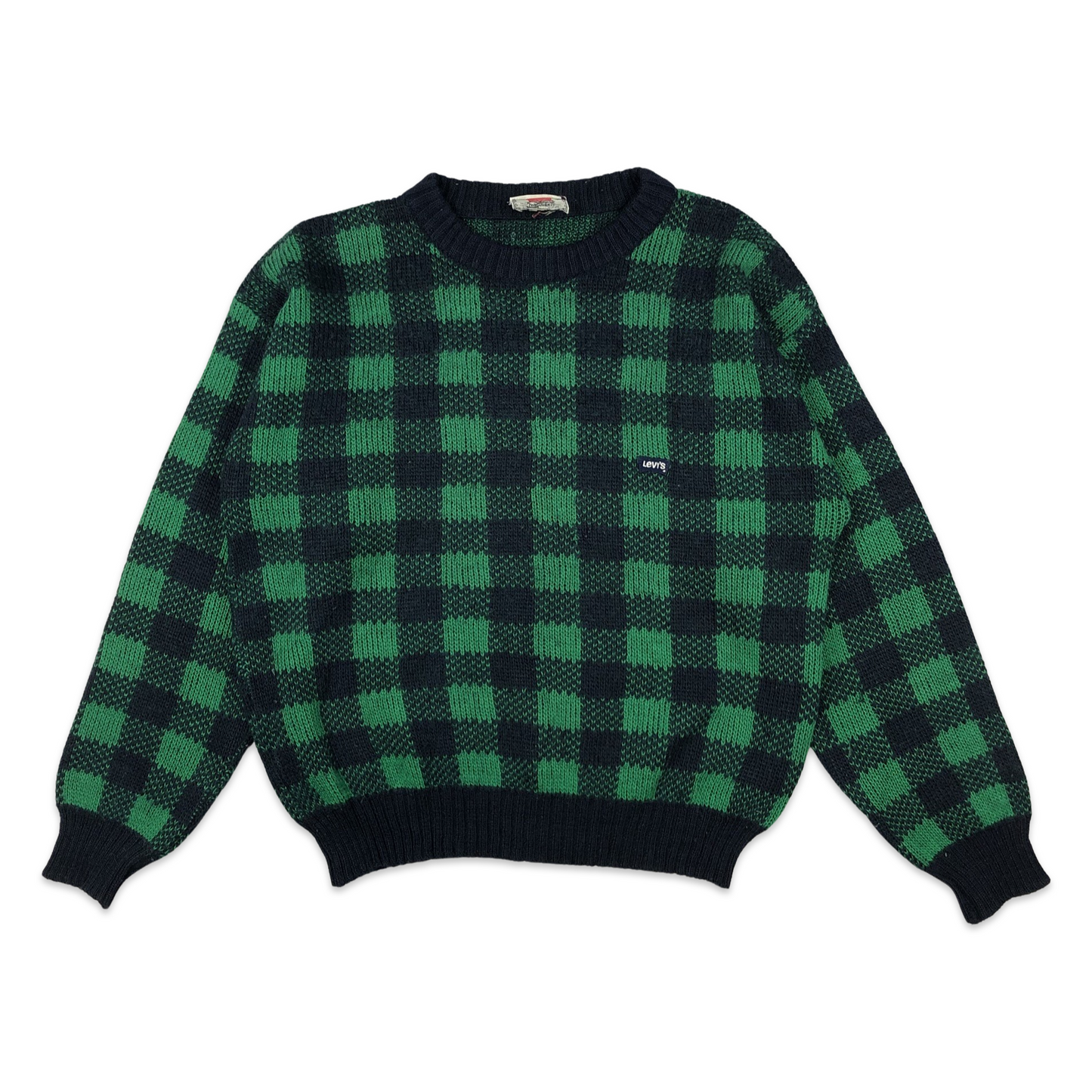 Levi's Gingham Knit Jumper Green Black M L