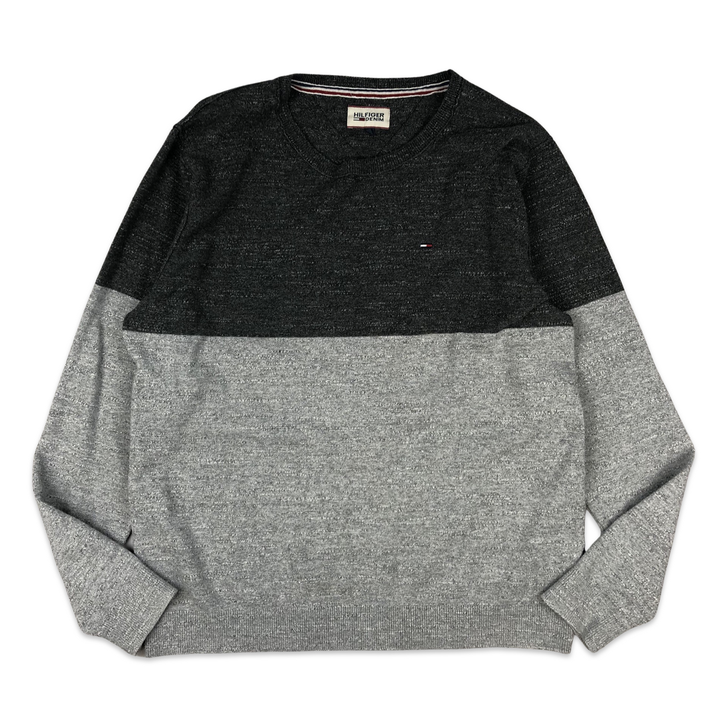 Tommy Hilfiger Knit Jumper Two Tone Grey M L