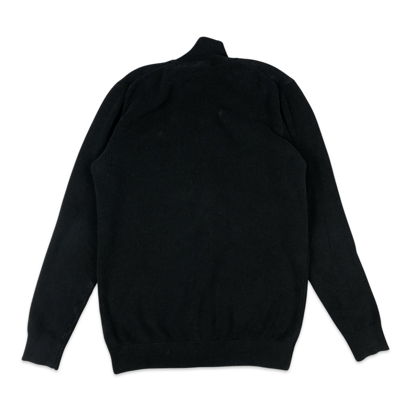 Vintage Y2K Preloved Tommy Hilfiger Black Zip-up Knit Jumper L