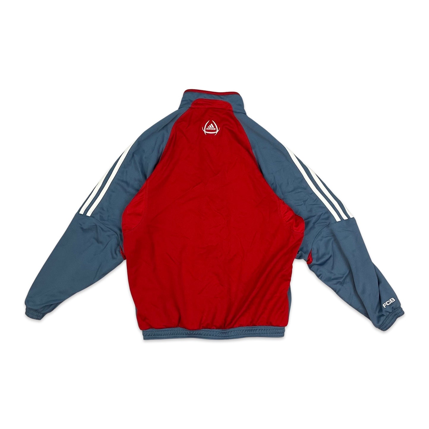 Adidas Bayern Munich Football Red Blue Track Jacket White Three Stripe M L