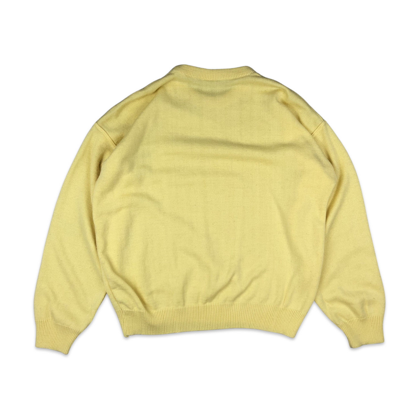 Vintage 80s Chemsee Lacoste Yellow Knit Jumper XL