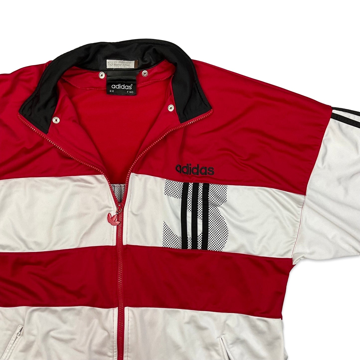 Vintage 80s 90s Adidas Red White Black Track Jacket L XL XXL