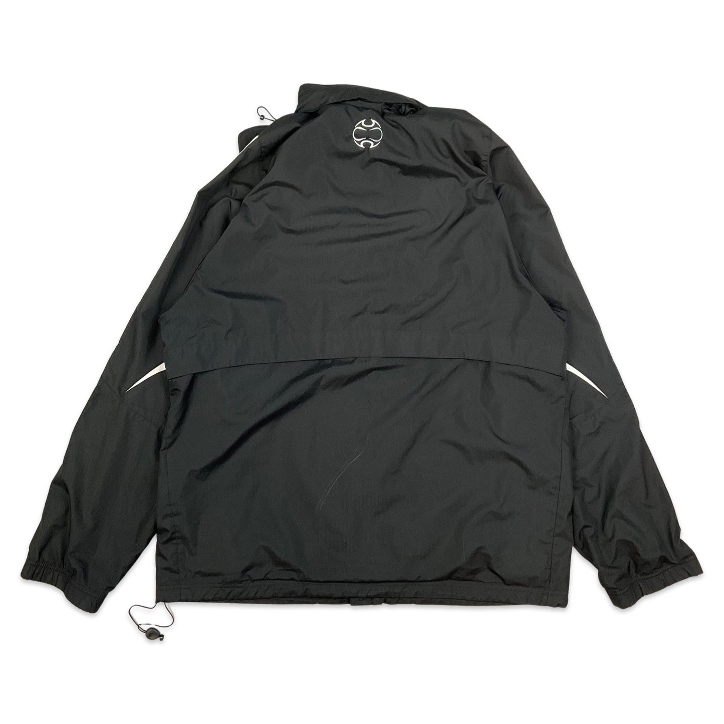 Adidas Black Windbreaker White 3 Stripes L XL